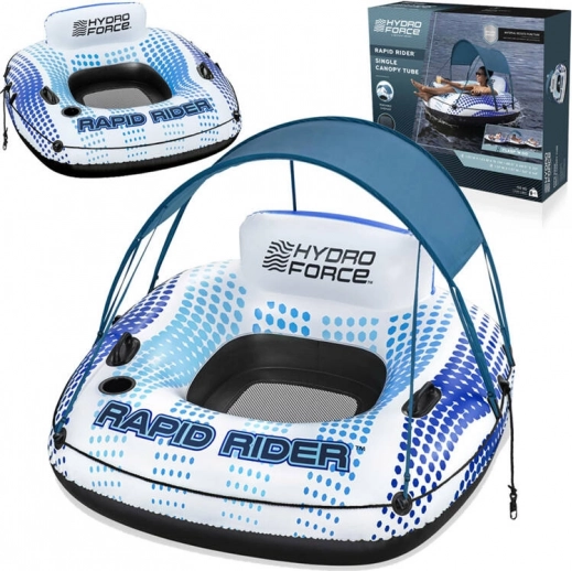 Inflatable Ring with Backrest and Canopy BESTWAY 123 cm