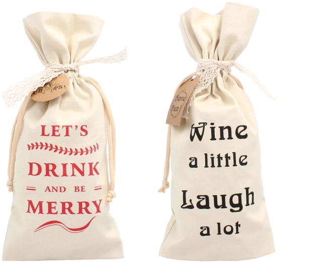 Cream Gift Bottle Bag 15 × 35 cm with Drawstring Ribbon (Pack of 20)