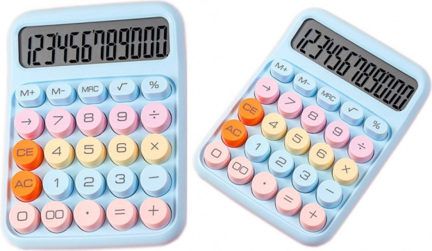 Calculatrice de bureau bleue Science Calculatrice électronique multifonction couleur