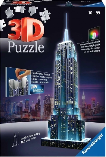 RAVENSBURGER puzzle 3D lumineux Empire State Building – édition nocturne, 216 pièces