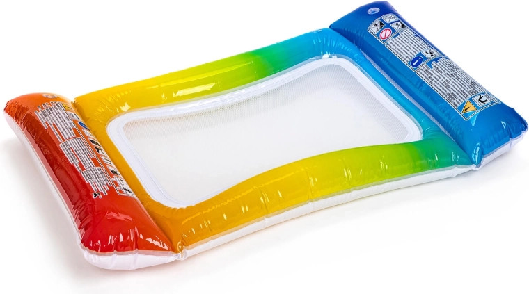 Matelas gonflable avec filet 117 × 76 cm – arc-en-ciel
