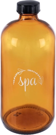 Amber Glass Spa Bottle 500 ml with Screw Cap