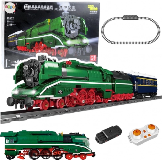 Constructieset stoomlocomotief RC met sensor en rails, 2348 stukjes