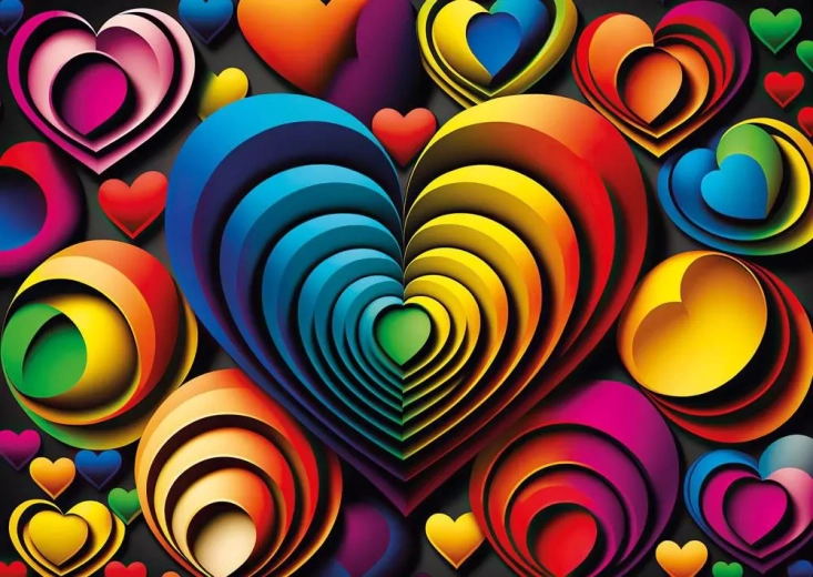 Puzzle cœur coloré 1000 pièces