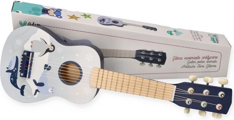 Guitare en bois pour enfants avec animaux de l’Arctique