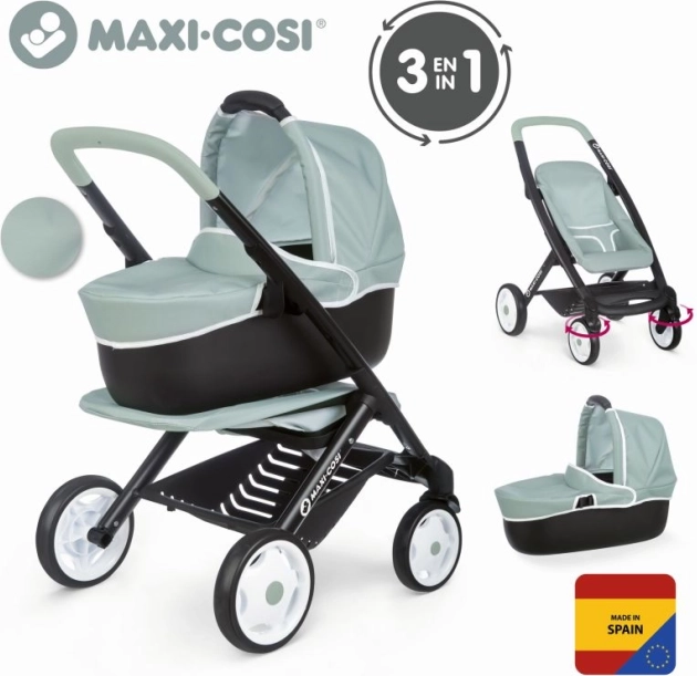 Combined doll stroller MAXI-COSI 3-in-1 turquoise grey