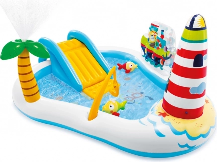 Inflatable Water Play Center Fishing Fun with Slide