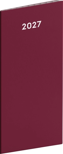 Notique Taschenkalender weinrot 2027 monatlich 8 × 18 cm