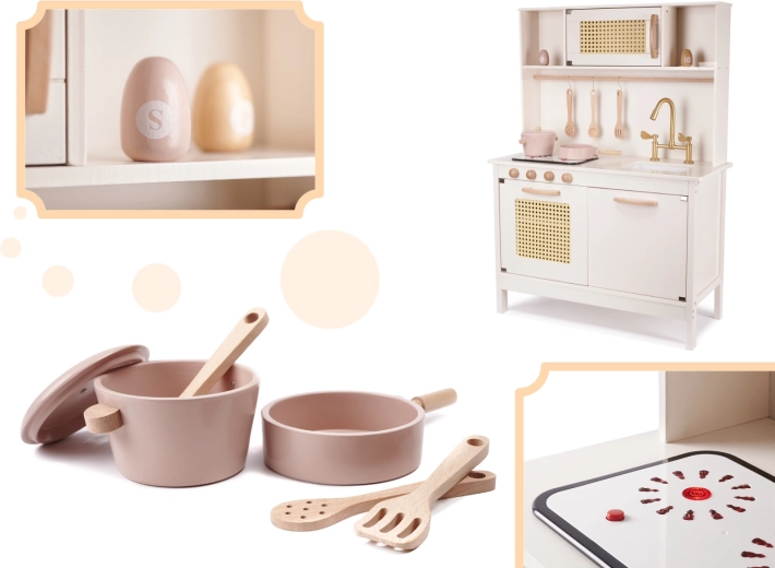 Realistic cooking with light and sound