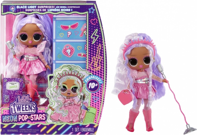 L.O.L. Surprise! Tweens Neon Pop Stars Kitty K poupée avec surprise UV