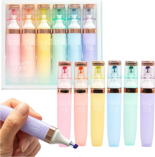 Pastelkleurige markeerset 6 stuks