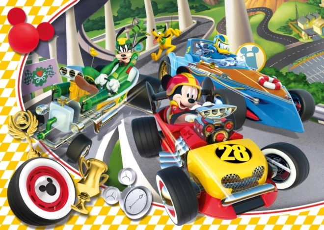 Clementoni puzzel Mickey en de Raceauto’s – race, 15 stukjes