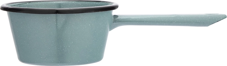 Conical saucepan with handle and pouring spout 12 cm, 450 ml, sage green with speckling