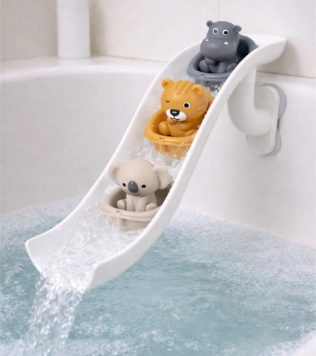 Water slide with suction cups