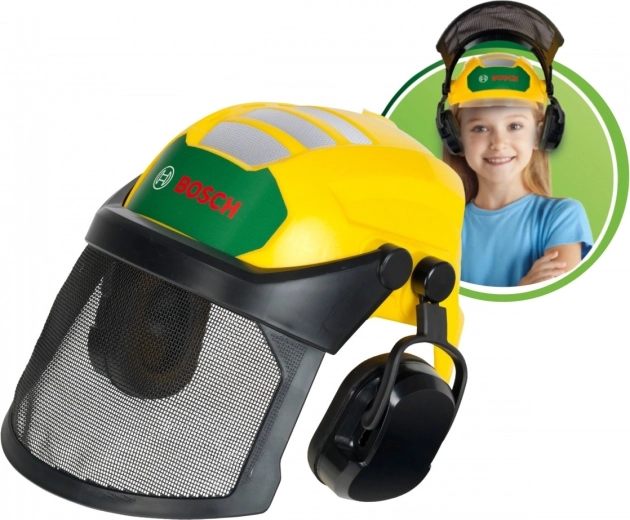 Verstelbare helm met vizier en gehoorbeschermers