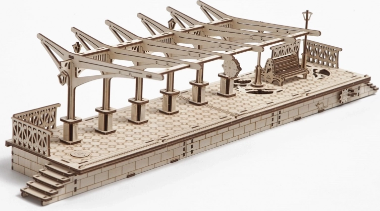 UGEARS houten mechanische 3D-puzzel station (196 stukjes)