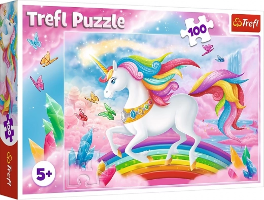 Puzzel eenhoorn 100 stukjes – In de kristallen wereld van eenhoorns Trefl