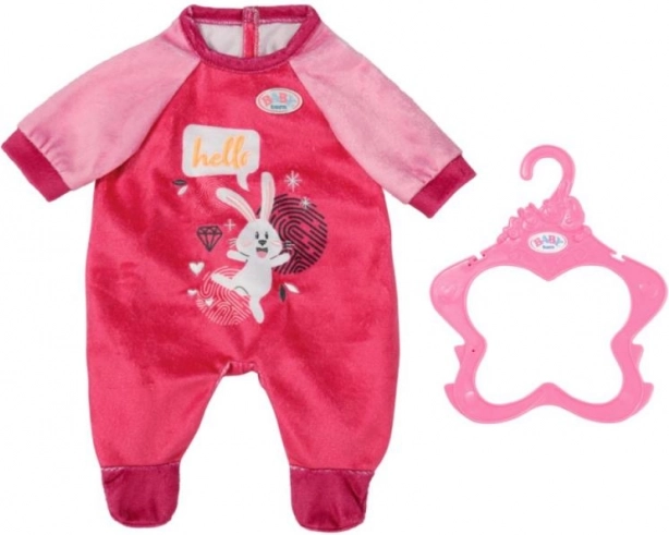 Velvet pink romper for 43 cm BABY born doll