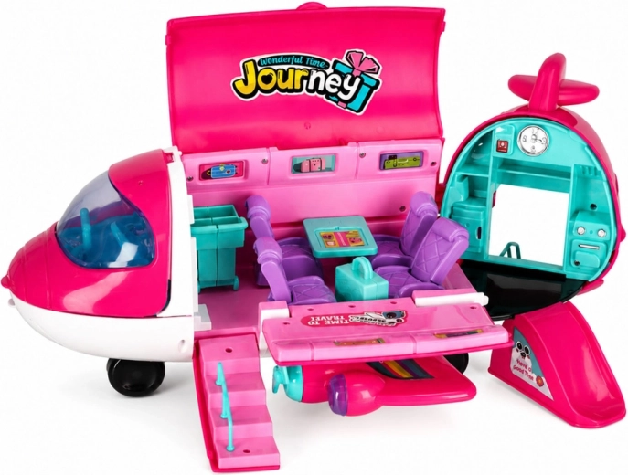 Fold-out 2-in-1 airplane with play interior