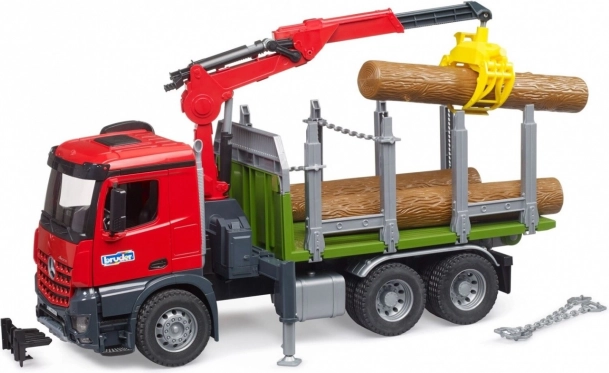 Bruder houttransporter met hydraulische kraan