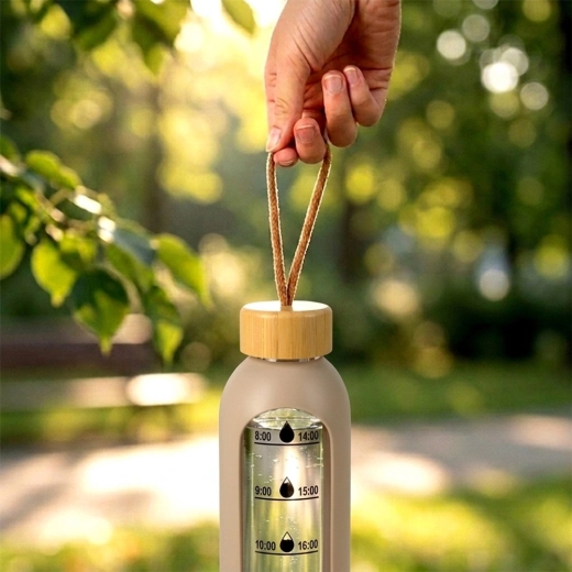 Bamboo lid with carry loop