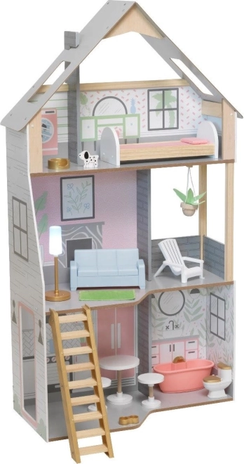 KidKraft Alina Dollhouse – wooden three-story house with furniture