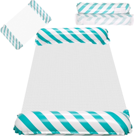 Inflatable Beach Water Hammock Lounger Blue