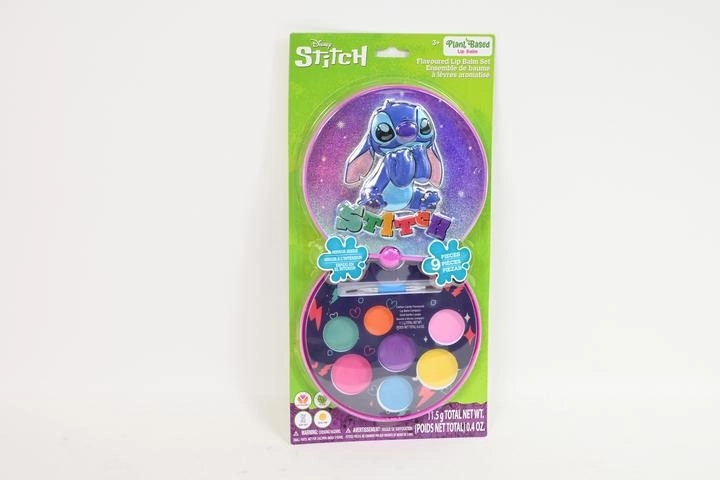 Stitch mini lip gloss set in a mini cosmetic bag