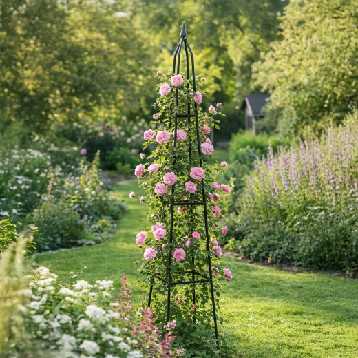 Élégante verticale pour rosiers et plantes grimpantes