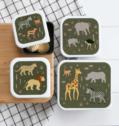 Set de quatre boîtes à goûter A Little Lovely Company – Savane