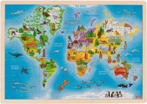 Goki puzzle en bois Notre monde 192 pièces