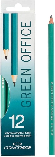 CONCORDE Green Office HB Graphite Pencils, 12 pcs
