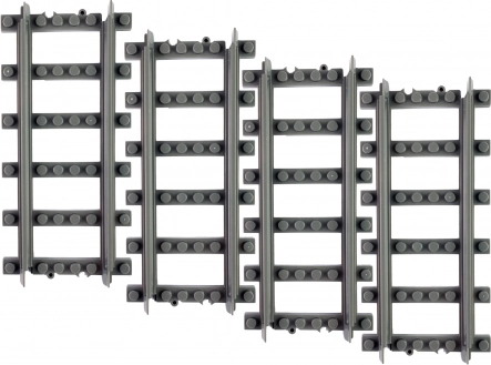 Jeu de construction BLOXO rails droits pour trains et tramways RAPPA – 4 pcs