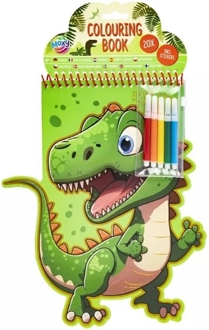Kleurboek met dinosaurussen (20 vellen) met stiften