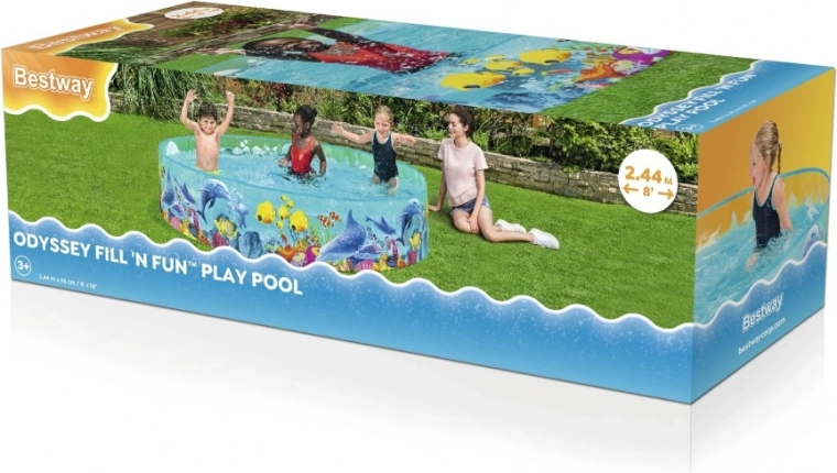 Children's foldable pool BESTWAY 244 × 46 cm with sea motif