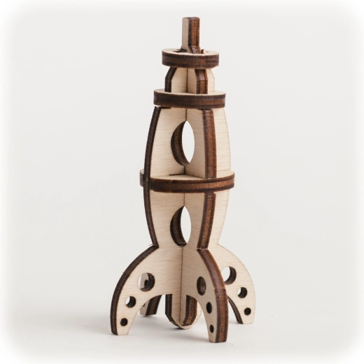 Cutewood wooden 3D rocket puzzle
