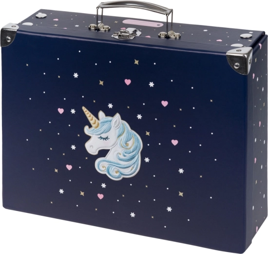 Baagl Foldable School Case Unicorn Gold with Metal Fittings