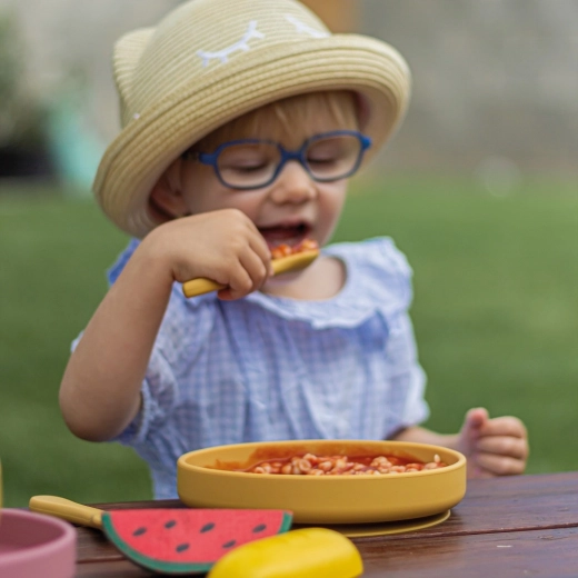 Stable plate thanks to strong suction cup