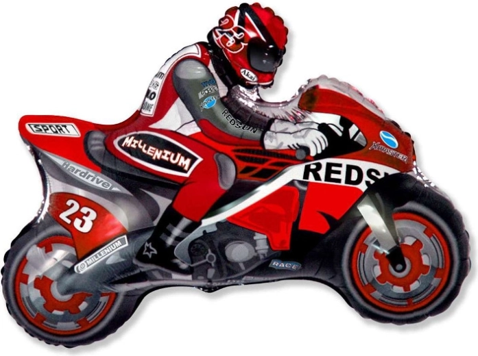 Red Motorcycle Foil Balloon