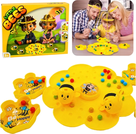 Magnetic bee reflex game with balls for 2 players