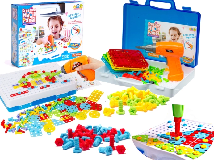 Children's Construction Set with Drill and Screws - 151 Pieces