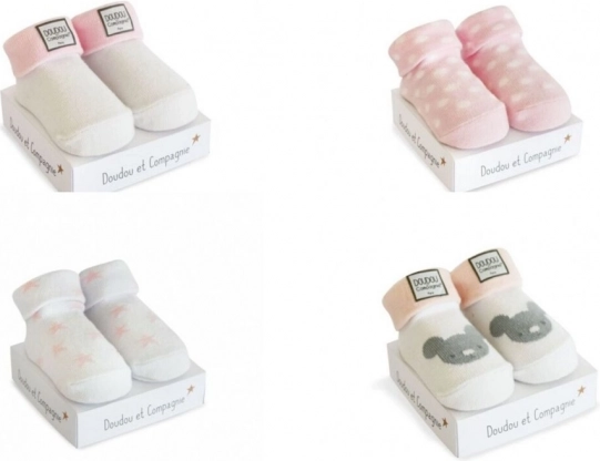 Cadeauset Doudou – sokjes voor een meisje 0–6 maanden
