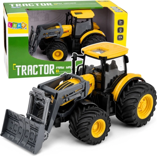 Tracteur avec lame de déneigement, lumières et sons 1:24 – jaune