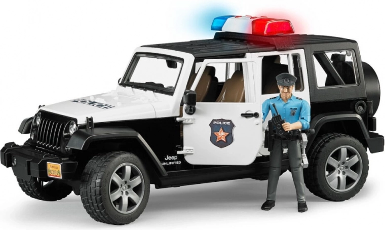 Bruder Jeep Wrangler Rubicon police avec figurine