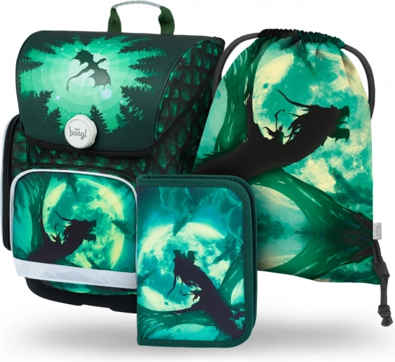 School Set BAAGL Ergo Dragon: Backpack, Pencil Case, Bag