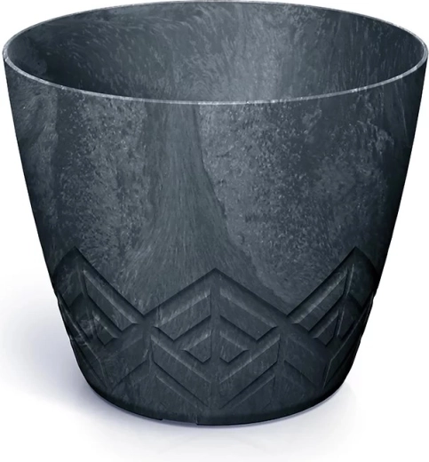 Flower pot with concrete effect 13.8 cm anthracite