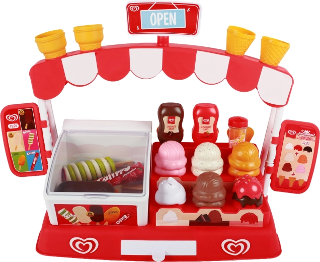 Comptoir à glaces avec congélateur et compartiments