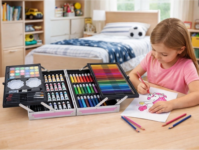 Portable case for creating anywhere