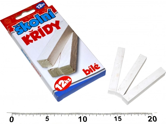 Witte schoolkrijtjes 12 stuks