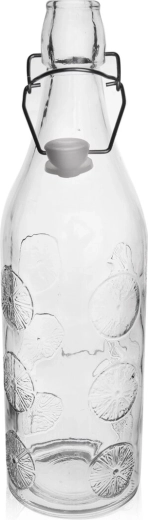 Bouteille en verre avec fermeture à clip en métal 1,1 l orange